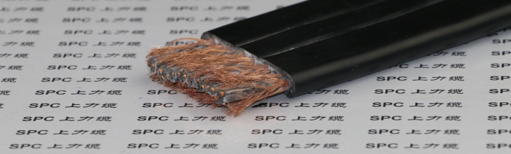 YQSBPG钢丝加强屏蔽防水扁电缆  SPCFLAT-RUBBER-SCBG防水屏蔽扁电缆钢丝加强型